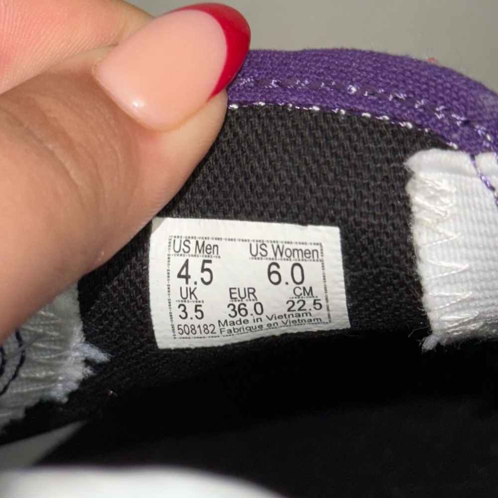 Vans Slip-On Canvas Sneaker in Purple/Orange/Black - Picture 3 of 3